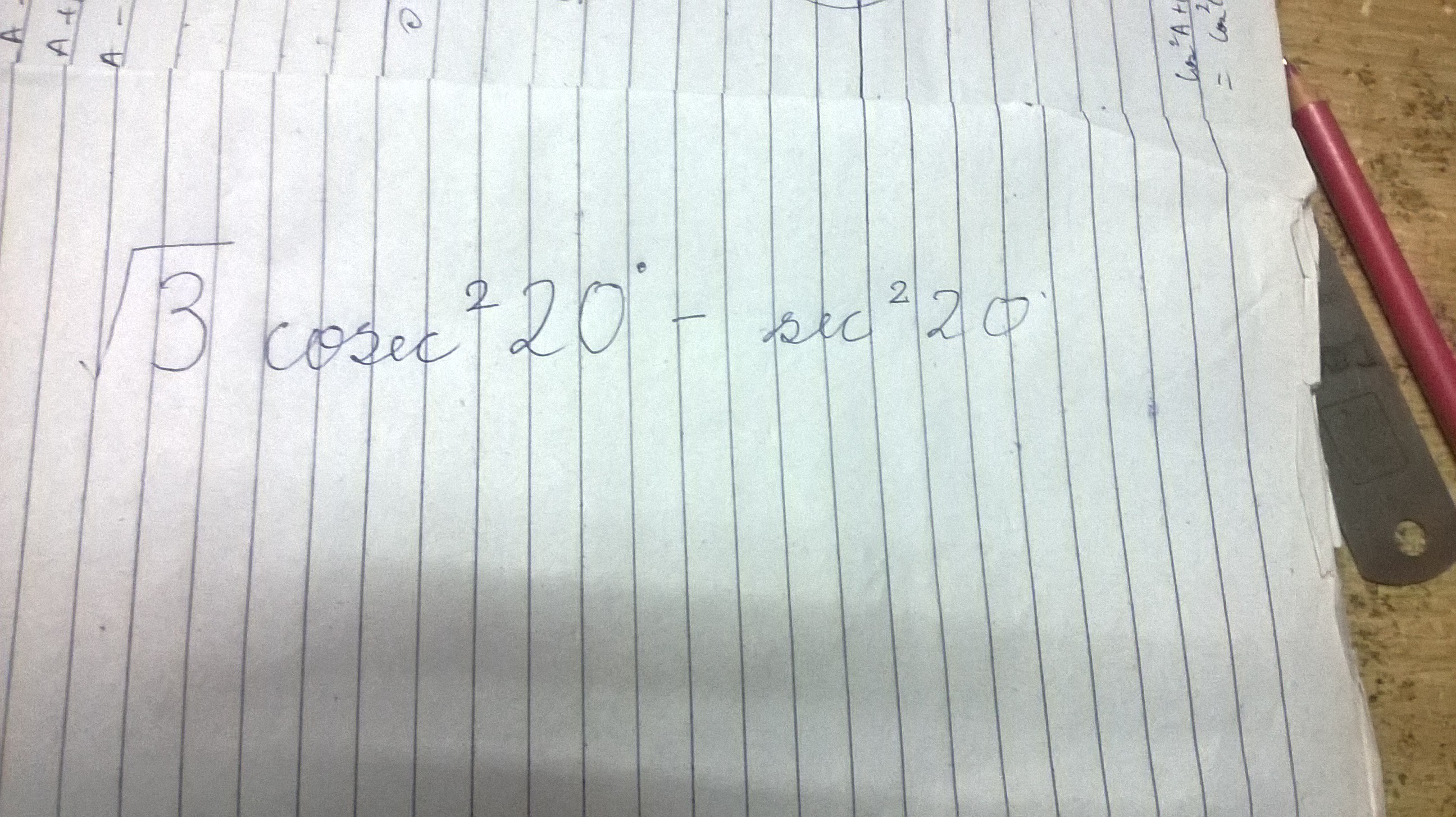 Question image for It is a trigonometry related sum and you have to